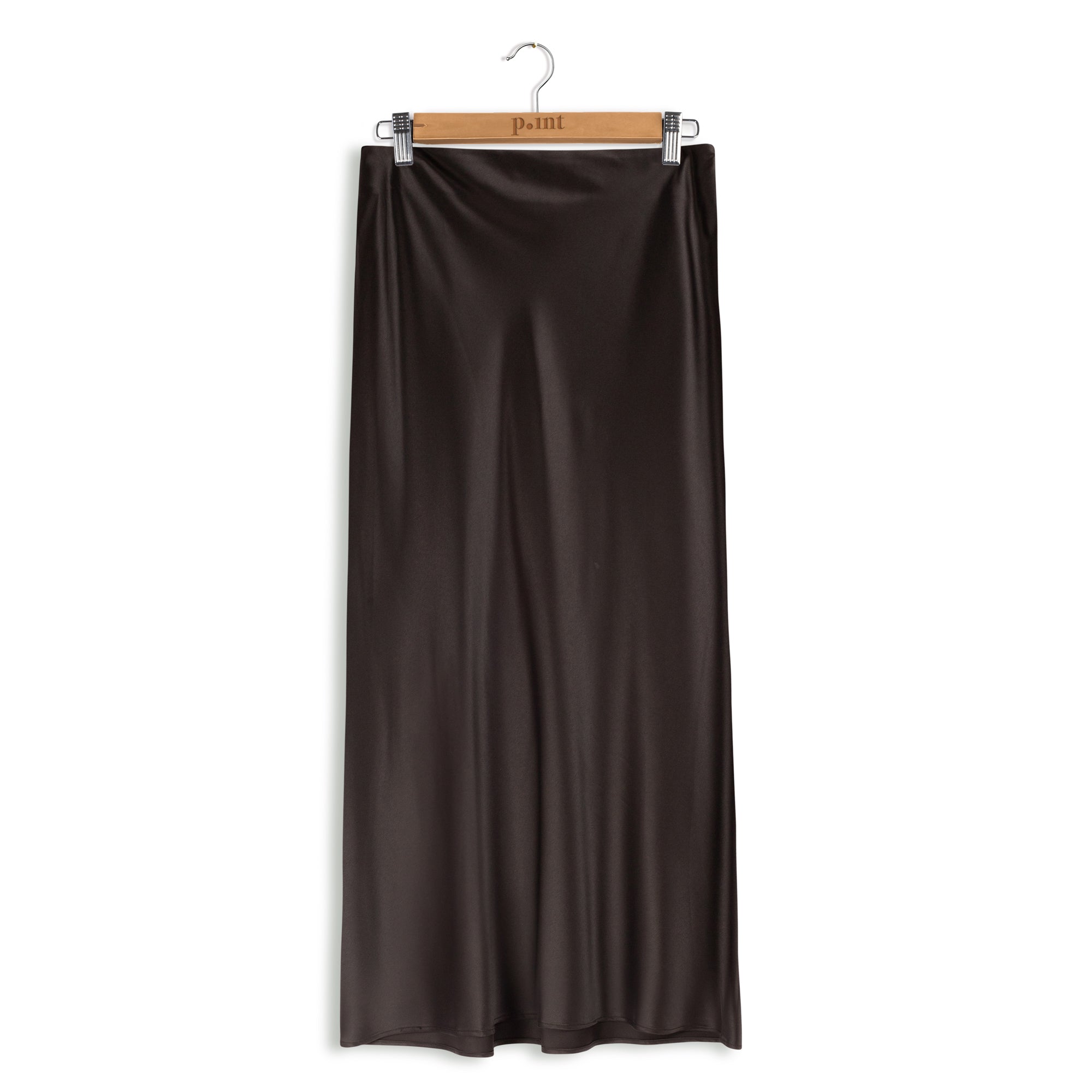 point satin maxi skirt